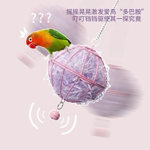 鹦鹉吊球玩具牡丹虎皮玄凤啃咬益智解闷玩具铁球啃咬可悬挂鸟笼配