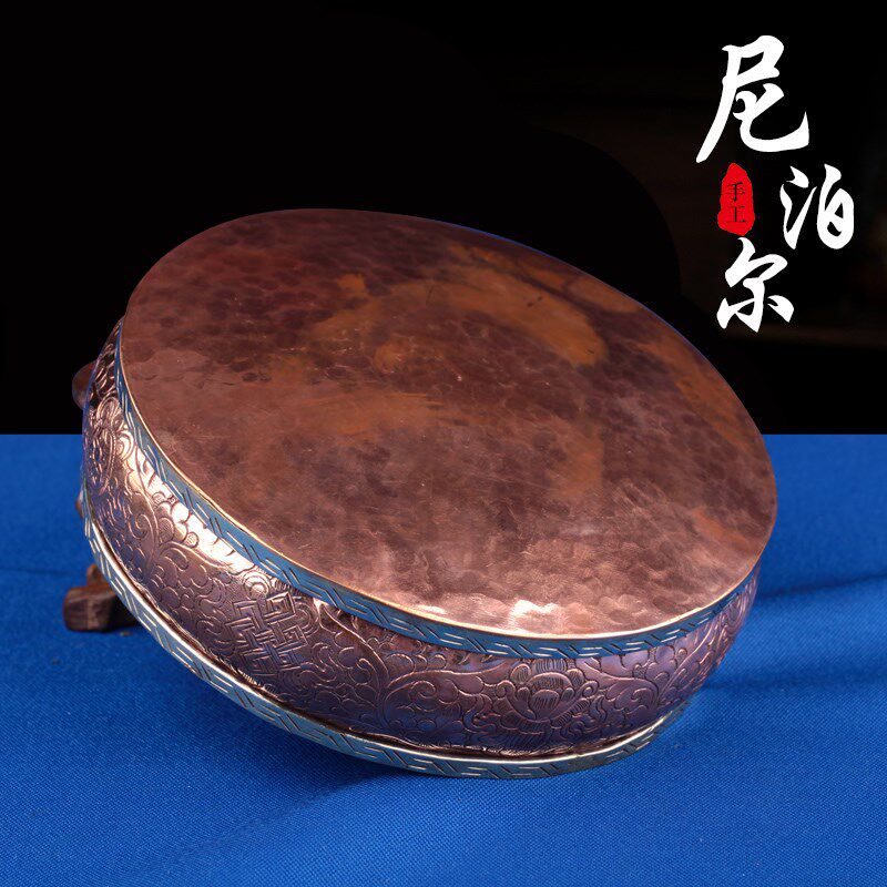 尼泊尔曼扎盘纯铜手工修盘密宗曼达盘底基盘用品供修曼茶
