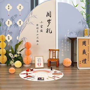 宝宝周岁生日布置装饰场景男女孩儿童百日天满月宴气球背景墙kt板