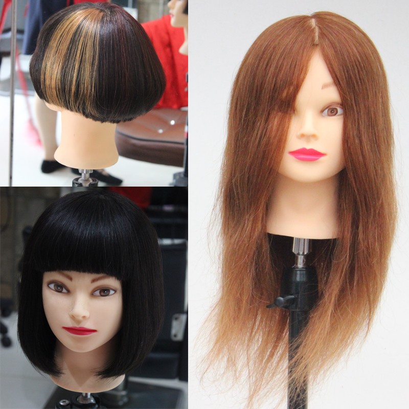 头模真发发廊美发专用假人头可烫染剪发假发模型头全真人发模特头