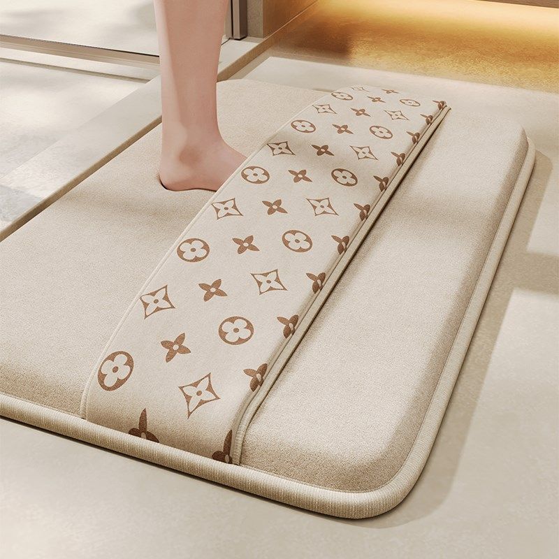 加厚记忆棉卫生间地垫厕所门口吸水垫浴室防滑垫轻奢洗澡擦脚垫子