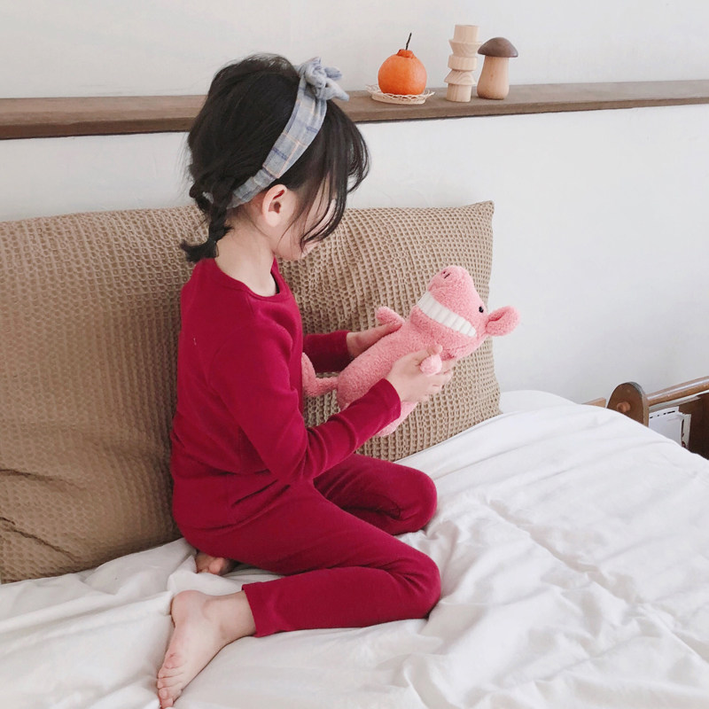 女童春秋纯棉内衣套装儿童秋衣秋裤打底上衣裤子宝宝睡衣家居服秋