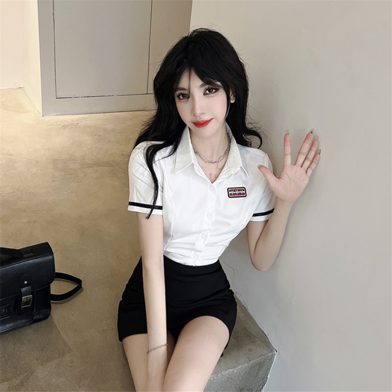 酒店前台接待工作装女秋季职业套装衬衣包裙气质衬衫制服上衣正装