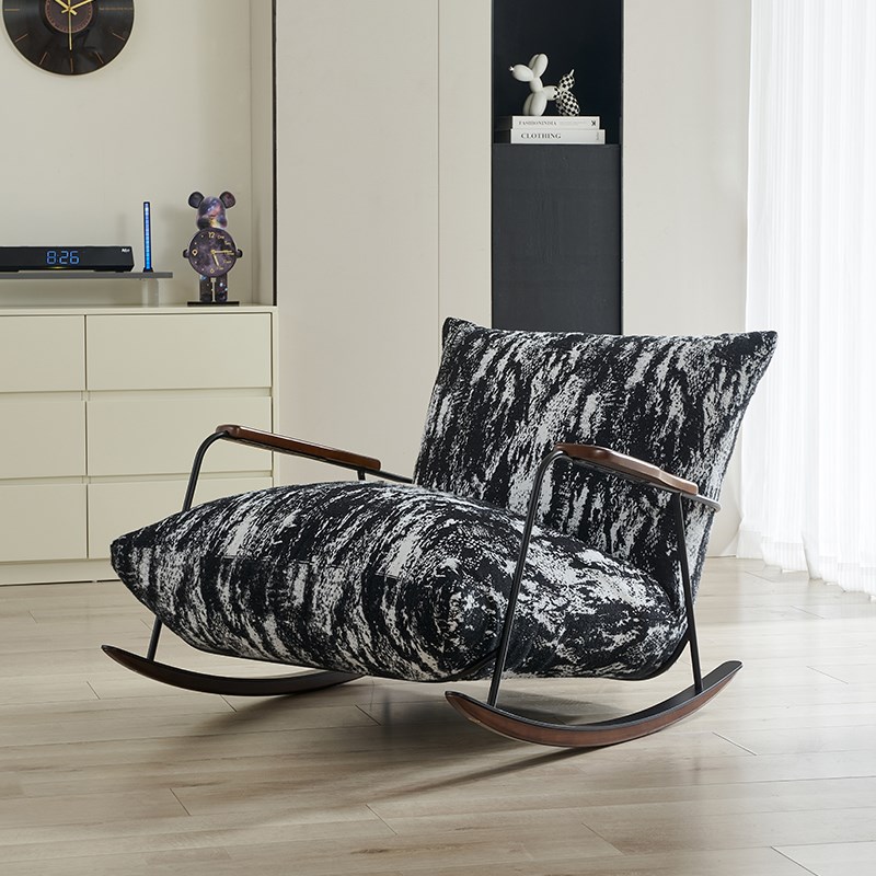 复古水墨摇摇椅躺椅成人沙发椅网红单人休闲椅阳台客厅懒人椅摇椅