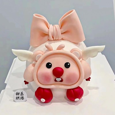 圣诞节loopy蛋糕装饰翻糖露比成品小海狸巧克力草莓熊烘焙摆件