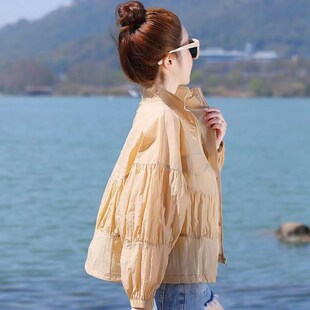 防曬衣女外穿夏季 戶外透氣百搭薄衫 大碼 無帽防曬衣 短外套2023新款