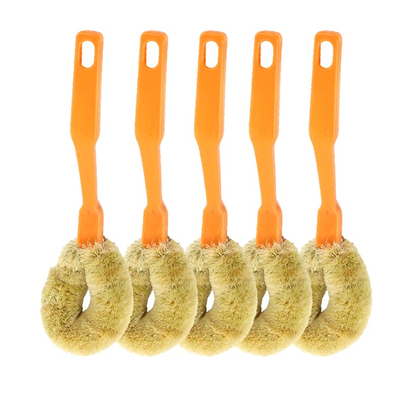 5把洗锅刷长柄刷子天然麻纤维塑料刷锅利器洗碗刷厨房用刷不沾油