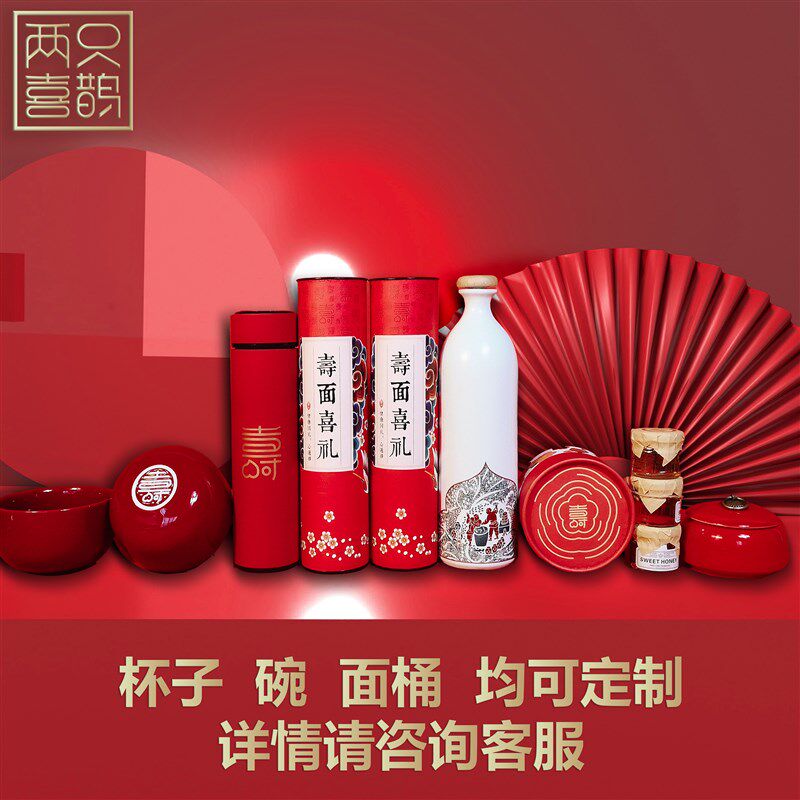 两只喜鹊寿宴回礼伴手礼60708090岁老人生日答谢礼盒礼袋实用礼品
