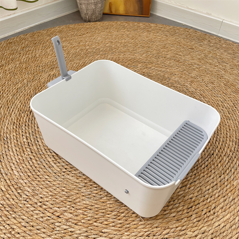 加厚塑料防外溅猫砂盆简约方形猫便盆坚固耐用宠物用品加深铲屎盆