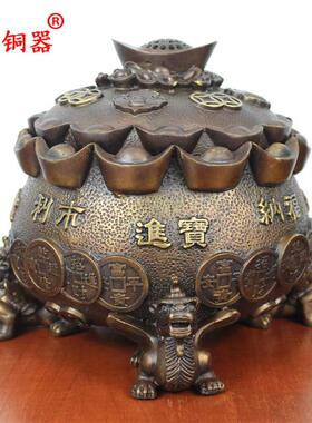 宇卓铜器 纯铜聚宝盆貔貅元宝聚宝盆黄铜聚宝盆工艺品摆饰