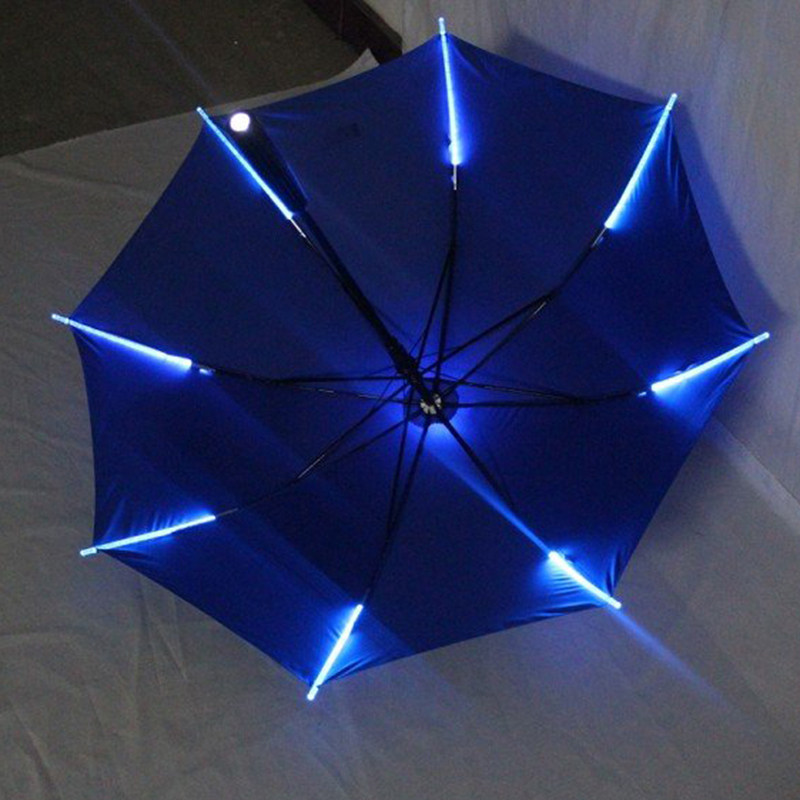创意LED发光透明雨伞 演唱会灯光照明伞 冬天放学警示信号儿童伞