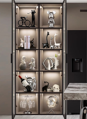 现代轻奢风酒柜装饰品摆件客厅家居电视餐边玻璃柜高档摆设工艺品
