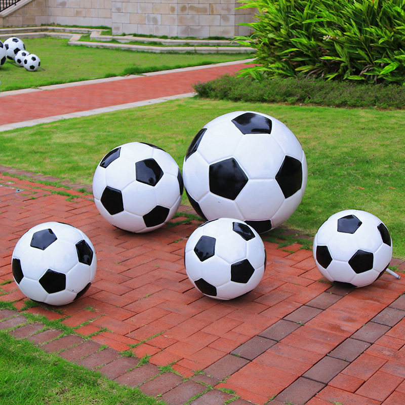 户外仿真足球玻璃钢雕塑学校园林景观草坪广场商业街美陈装饰摆件