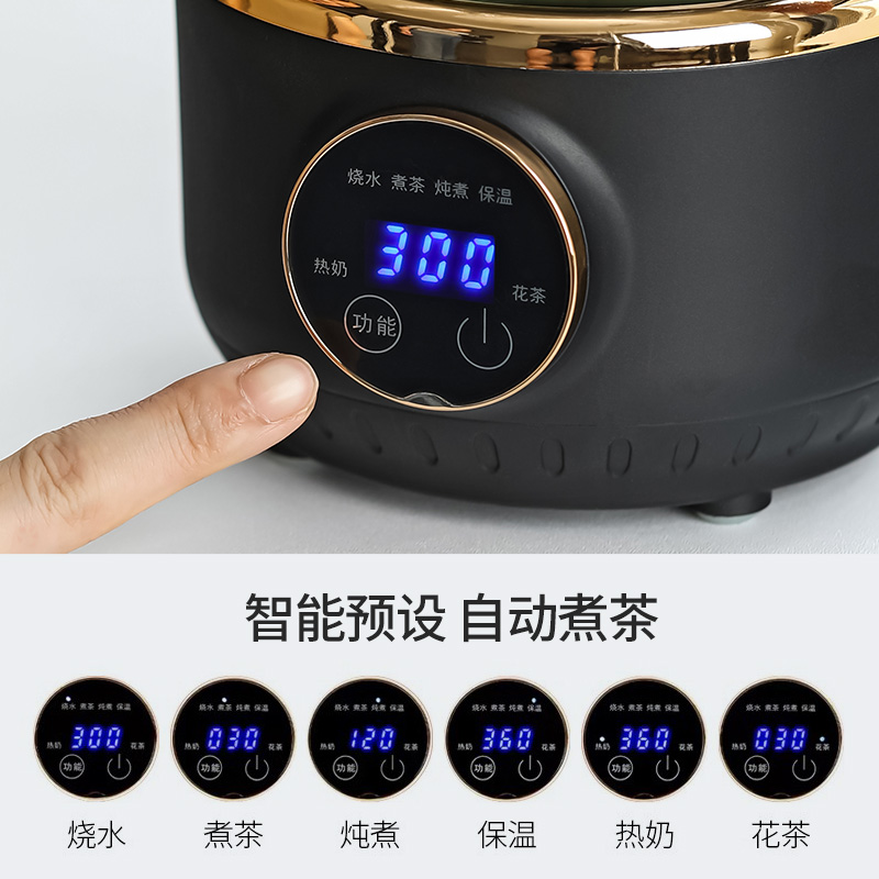 新款小型煮茶器煮茶炉办公室煮养生茶黑晶炉专用煮茶壶一人用茶具