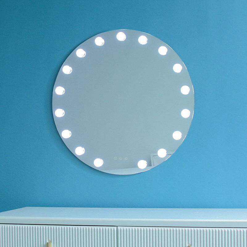 led浴室智能化妆镜壁挂带灯泡挂墙卧室免打孔轻奢可挂式美妆镜子