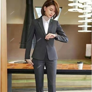 女西裝 深灰色西褲 一汽奧迪女士西服套裝 工裝 西裙 4S店修身 2023新款