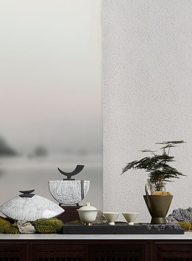 新中式禅意小号陶瓷储物罐茶室客厅办公室茶几博古架酒柜装饰摆件