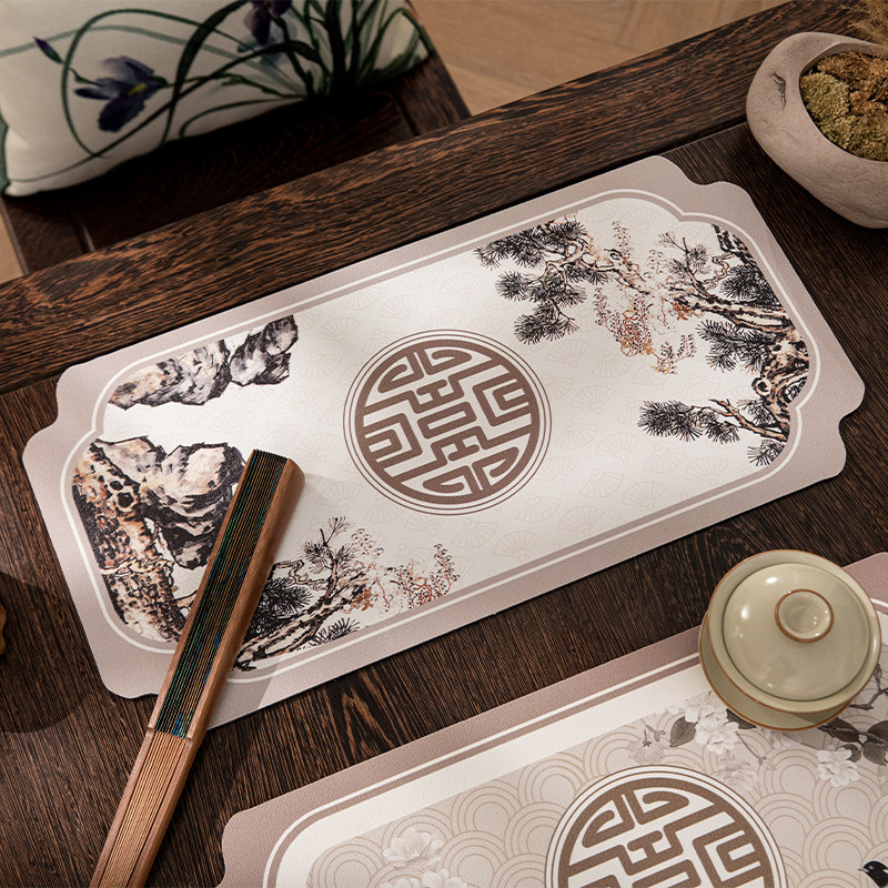 中式禅意茶席硅藻泥吸水茶桌垫中国风防水防烫大桌垫餐垫茶道垫子,居家布艺,茶席,淘宝优惠券,粉丝福利购,淘宝优惠卷
