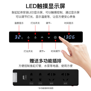 鱼缸客厅2023新款大型超白生态底滤落地屏风家用隔断轻奢水族箱