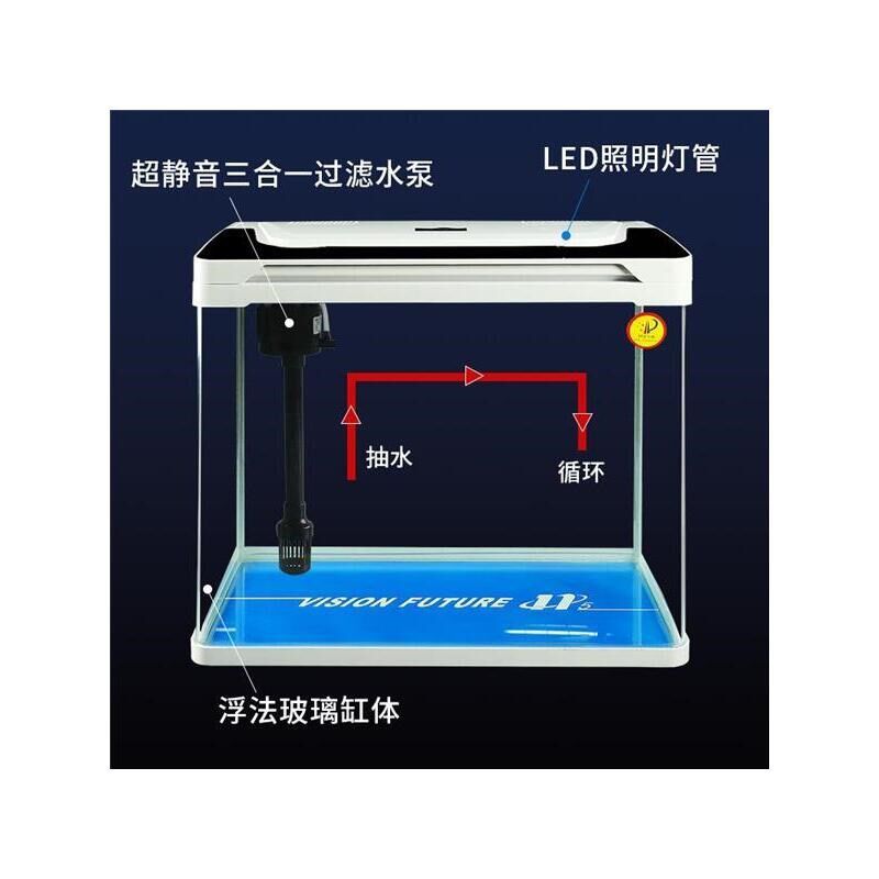 玻璃金鱼缸过滤制氧一体机客厅小型鱼缸家用懒人免换水生态自循环