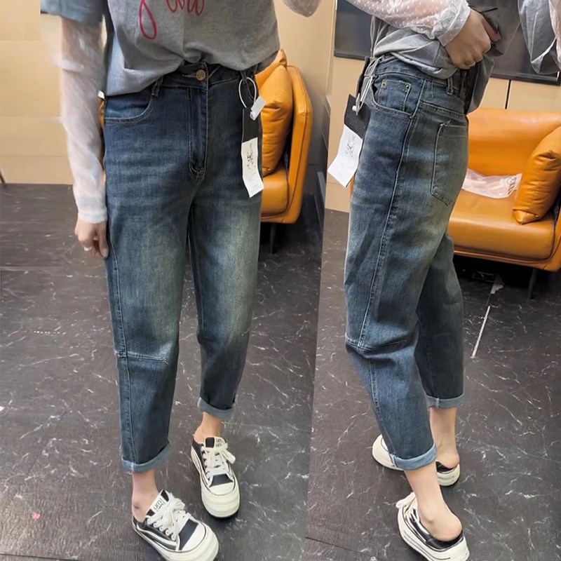大码女装2024新款春款宽松显瘦直筒牛仔裤女胖妹妹梨形身材裤子女