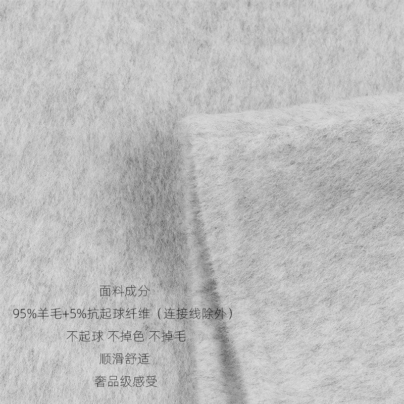 短款秋冬半身裙手工双面羊毛绒呢高腰aA版百搭显瘦腿长浅中深灰色