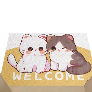 家用进门地垫猫咪入户门玄关垫子丝圈防滑地毯耐磨刮沙除泥蹭脚垫