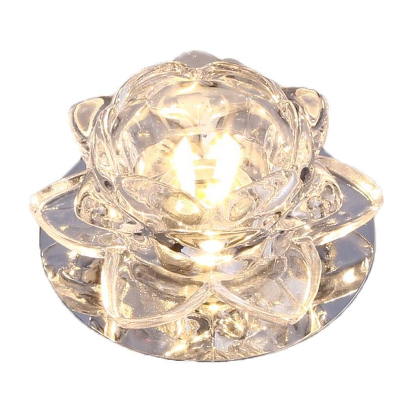 客厅水晶灯过道灯 嵌入式LED三色调光射灯入户天花灯牛眼筒灯玄关