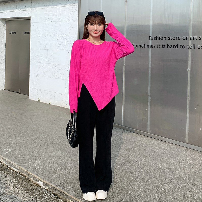 大码女装裤子巨显瘦2024胖mm新款秋季西装高腰黑色直筒藏肉长裤