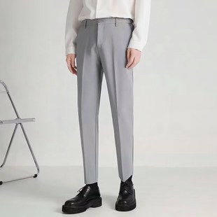 正装小西裤男九分长裤休闲裤修身直筒高级垂坠感西装裤春秋季舒适
