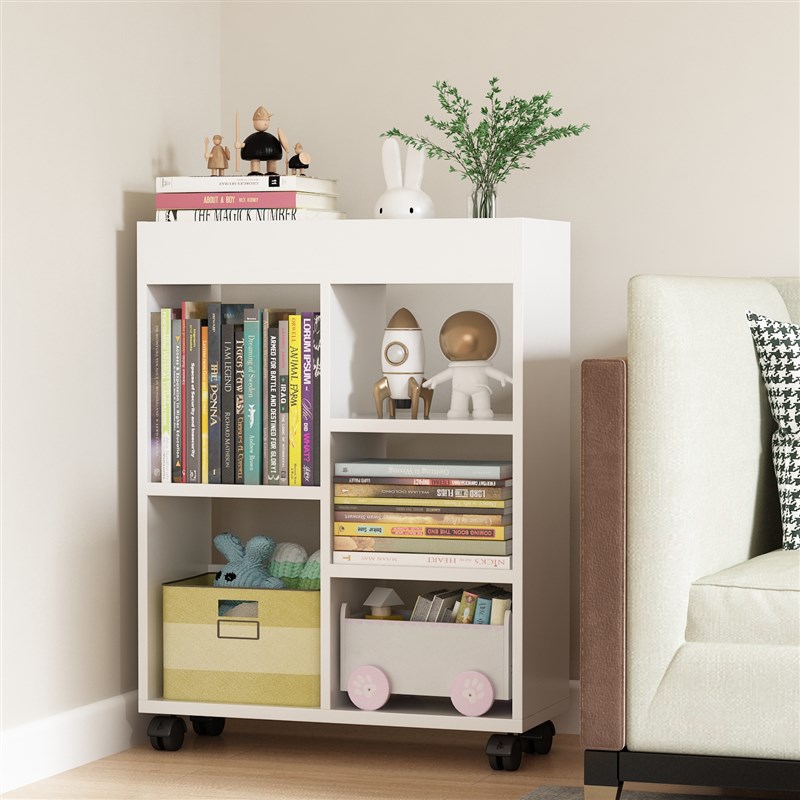 简易书架落地置物架家用客厅卧室学生用可移动收纳层架儿童靠墙书