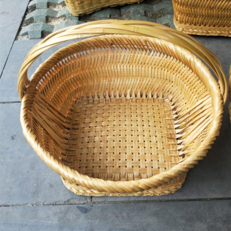 贵州纯手工竹编竹提篮 菜篮子竹筐竹篓购物手提篮水果篮环保菜篮