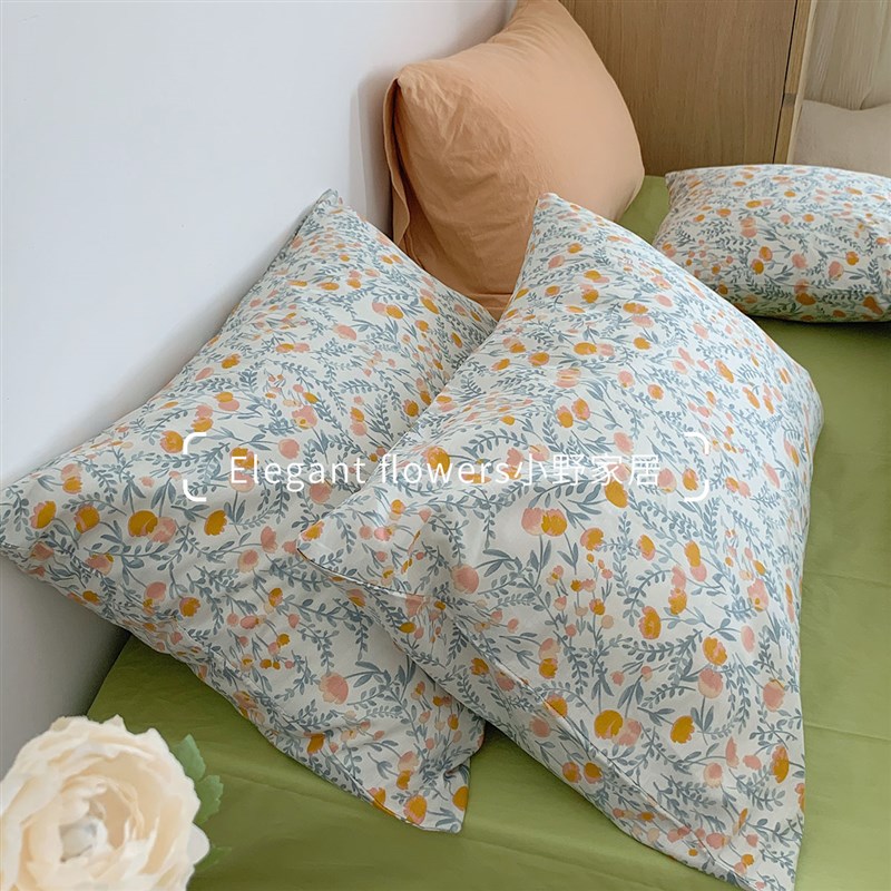 韩式小清新单人全棉枕头套成人纯棉学生宿舍48x74cm枕套一对装2只