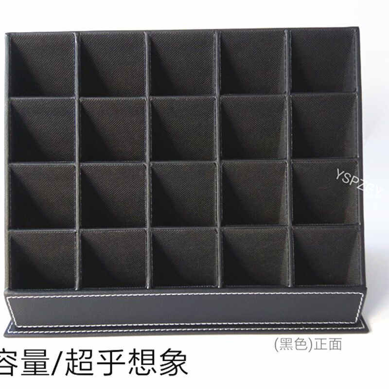 大容量高档皮多层格竖版名片架售楼酒店前台立式名片盒夹座定做