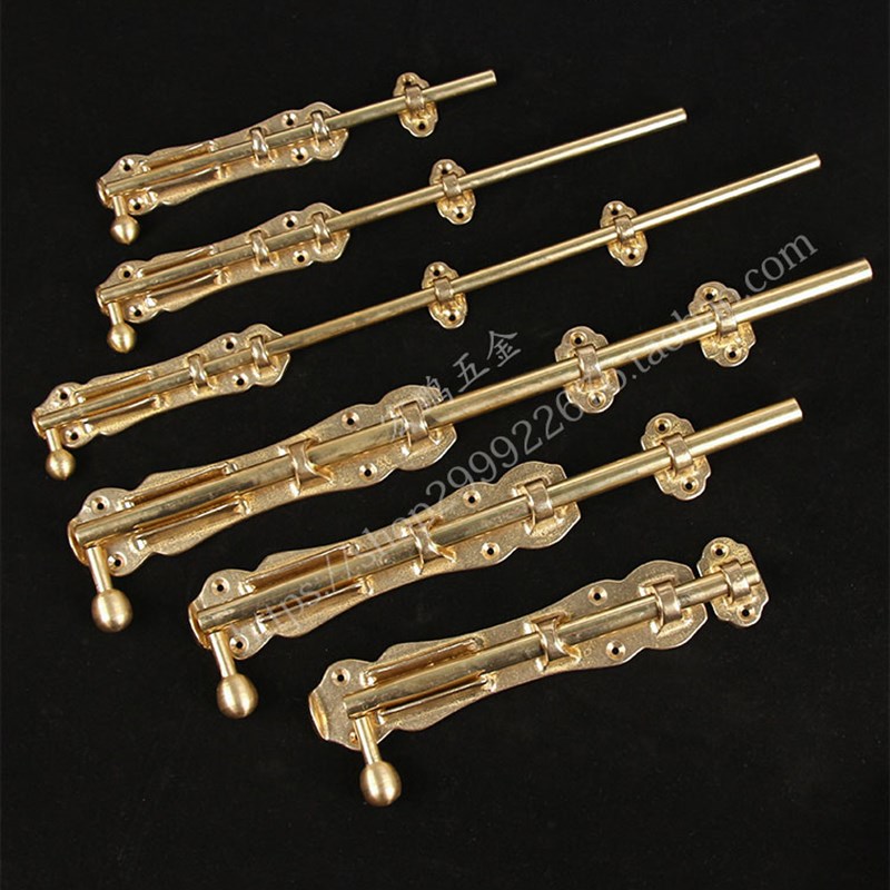 中式仿古大门纯铜天地插销木门地插老式房门加长加粗窗户铜插销