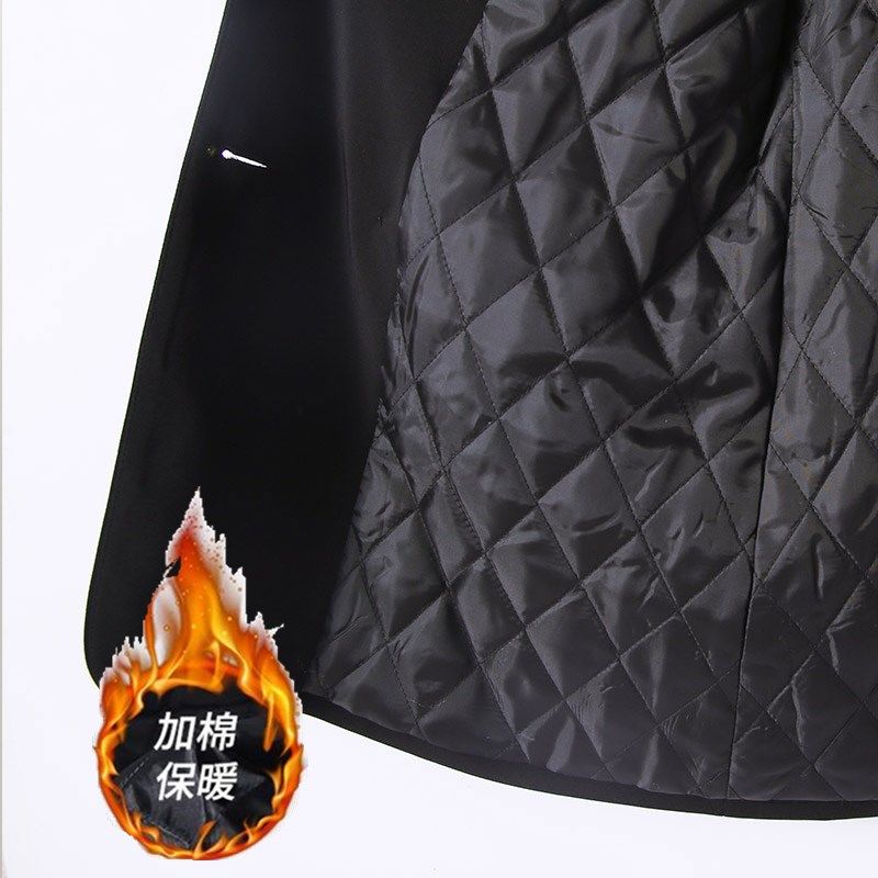 秋冬加厚加棉女西装中长款胖mm大码职业工装外套修身显瘦正装西服