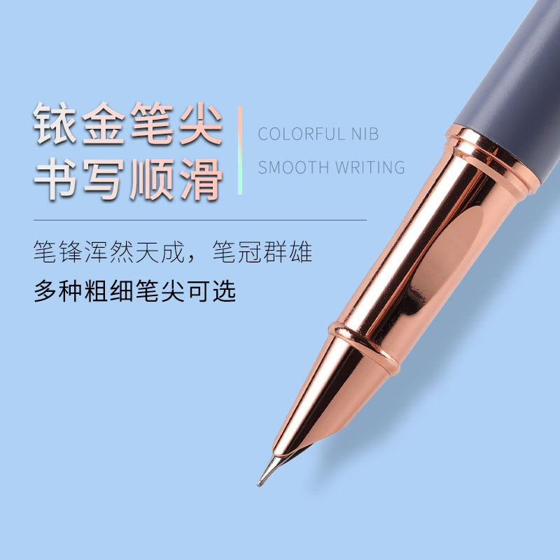 学生钢笔超细金属笔通用3.4墨囊小翘头美工弯尖上墨水刻字