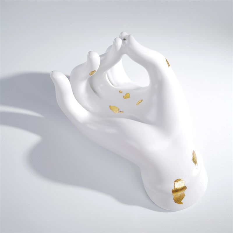 描金白瓷文人手型香插锦灰东方气味美学景德镇沉香艺术装置,家居饰品,香托/香盘/香座/香插,淘宝优惠券,粉丝福利购,淘宝优惠卷