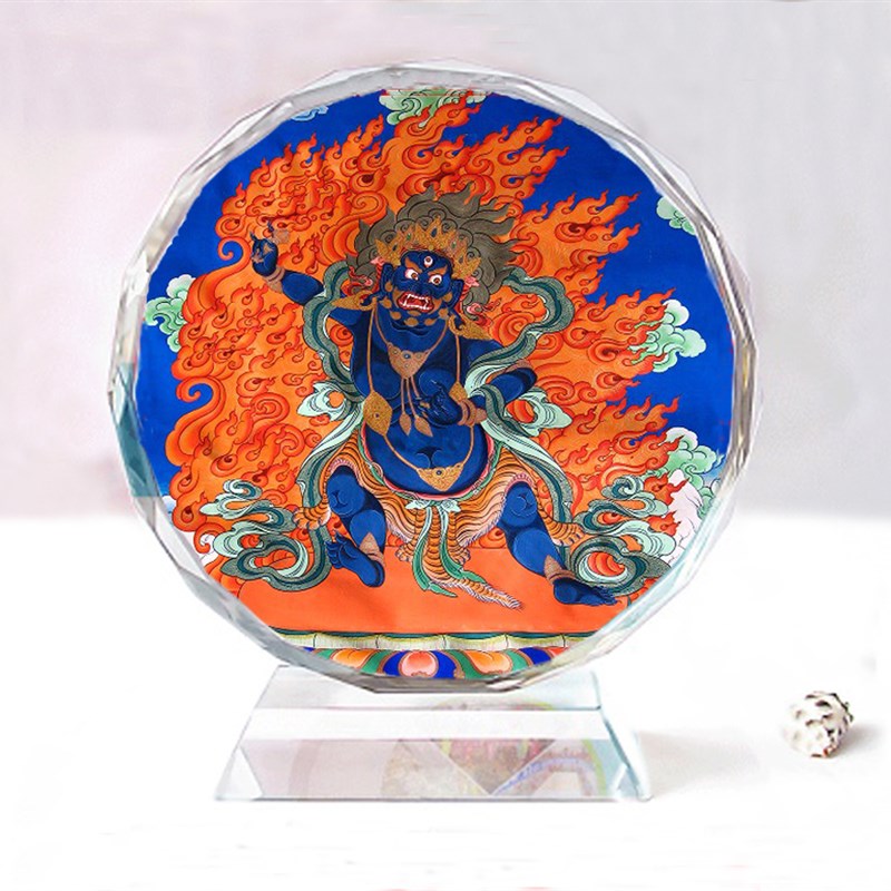 金刚手菩萨水晶像模型居家车载摆件台 创意生日礼物纪念工艺品