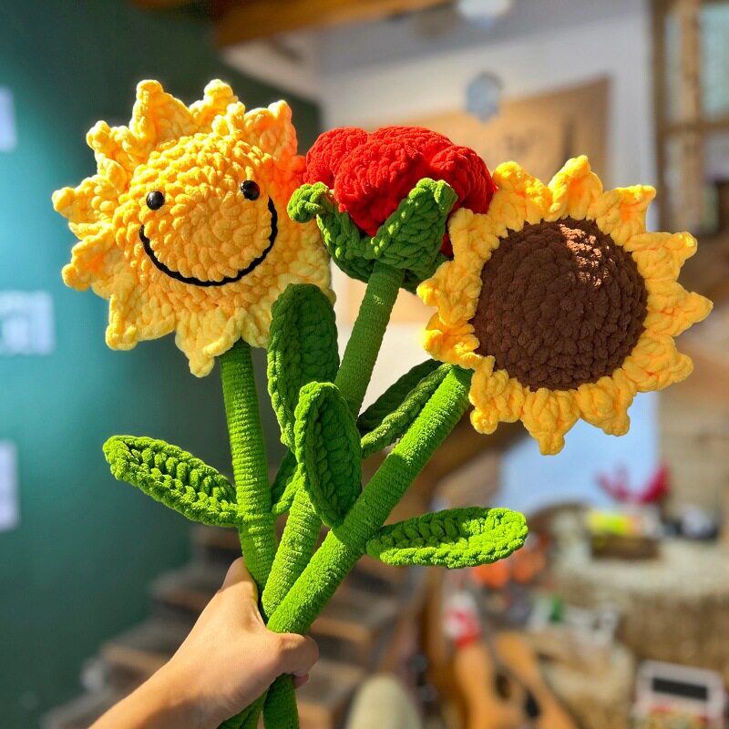 巨大号手工钩织向日葵花束教师节