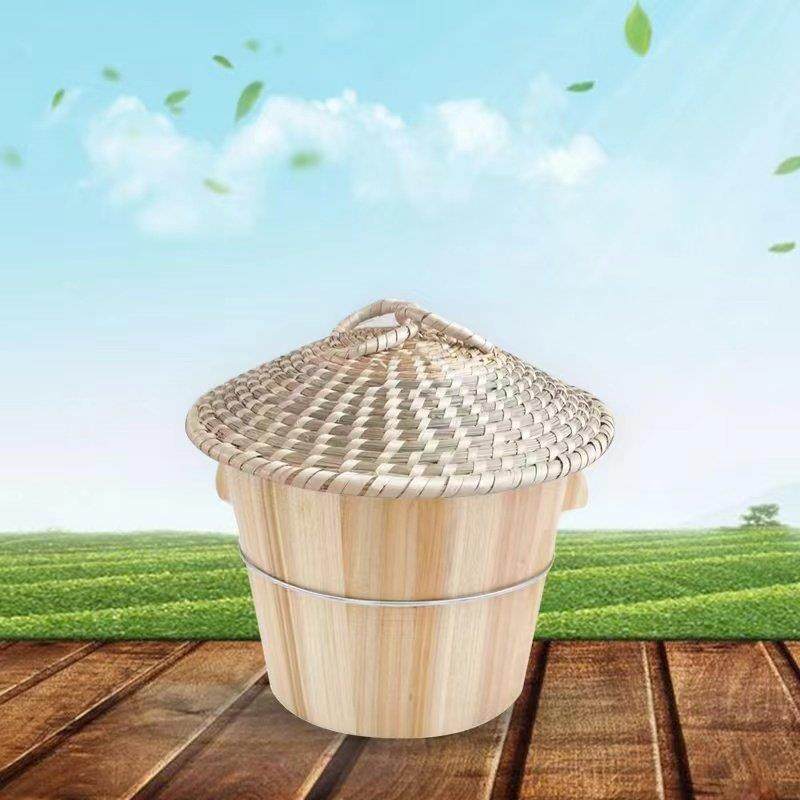 尖顶麦秸草编锅盖蒸锅盖蒸笼盖电饭锅木甑子木桶炒锅铁锅草帽盖子