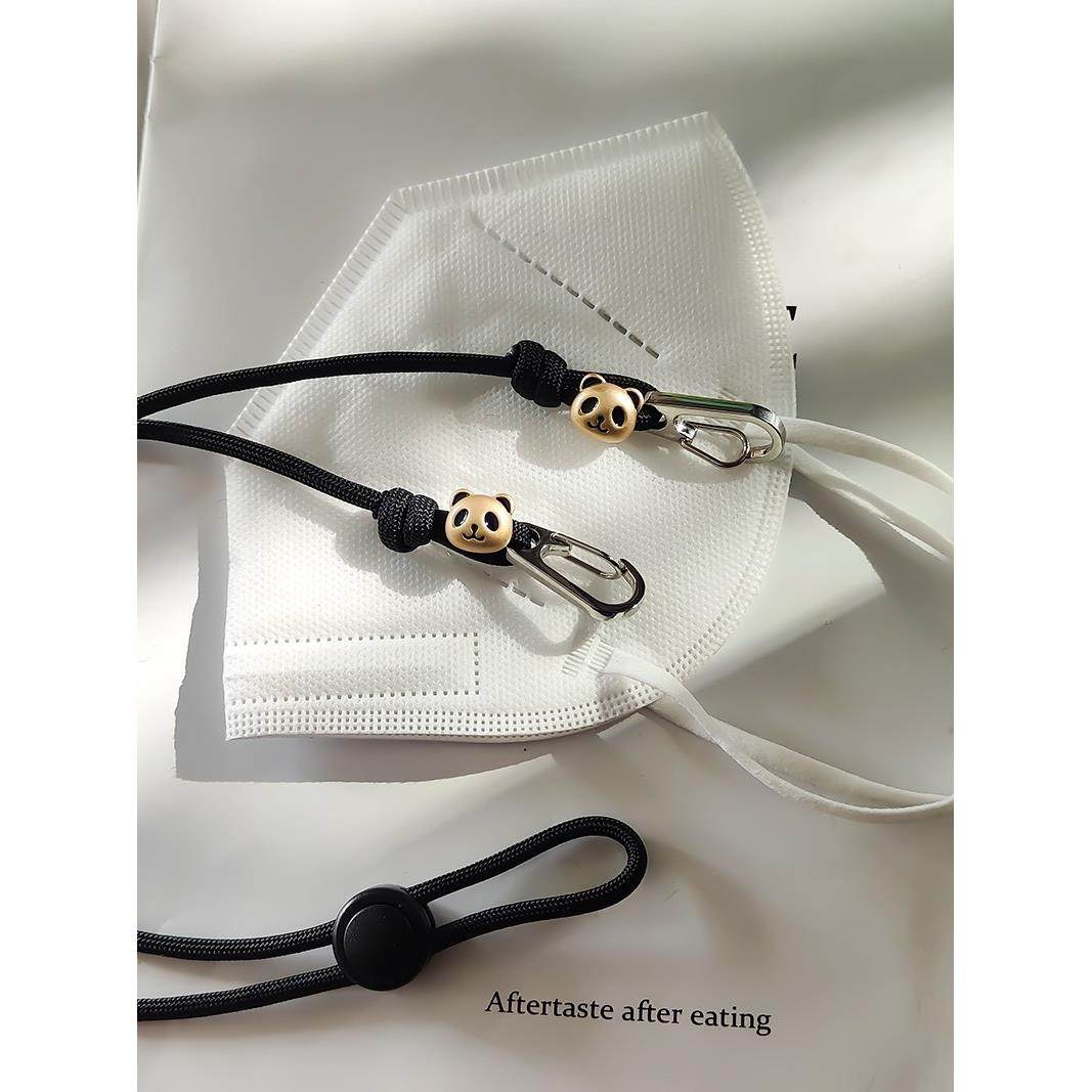 红色熊猫口罩挂绳 本命年 口罩 眼镜防丢挂链 口罩绳 幸运绳 黑色,居家日用,口罩防丢链/绳,淘宝优惠券,粉丝福利购,淘宝优惠卷