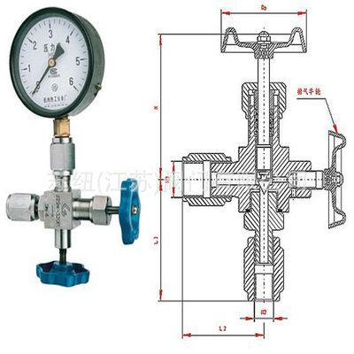 J29H/W-320压力表针型阀_手动针型阀_304,316压力表针型阀