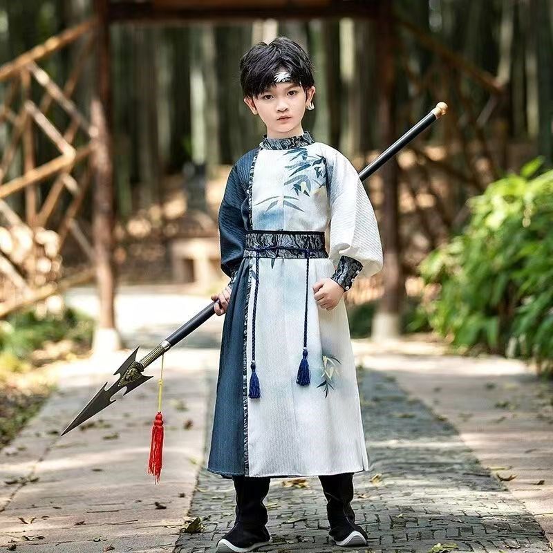 儿童国风锦衣卫表演服男孩w古装演出服高端宋制武侠剑客公子服装