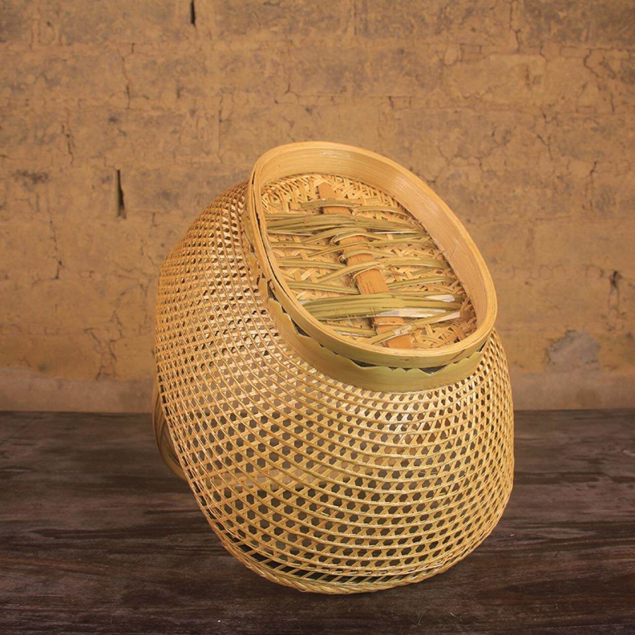 油漆竹编精品菜篮镂空网格精品菜篮竹编工艺品