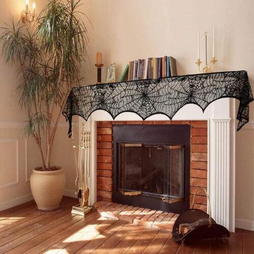 K 45347 Halloween Spider Web Cloth Table Runner 万圣蜘蛛网布