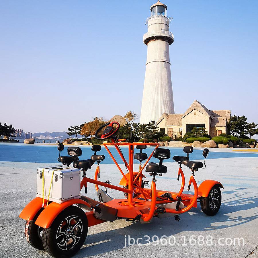 景区扫码自行车7人派对会议聚会车脚踏骑行网红自行车PartyBike