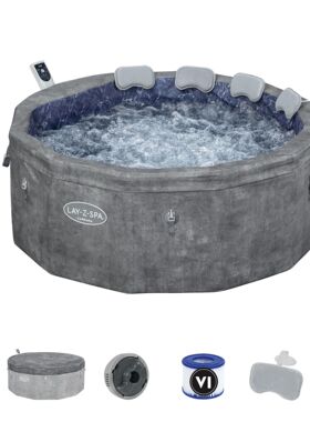 BESTWAY Lay-Z-Spa? 6001V圆形灰色卡拉拉泡沫造浪SPA/内置欧规