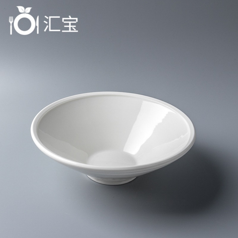 经典 厚口喇叭碗  8寸9寸纯白陶瓷碗 陶瓷汤碗 厂家批发大容量