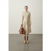 连衣裙立领百搭长袖 丝亚麻醋酸定制面料 超能小太阳 复古Z23761